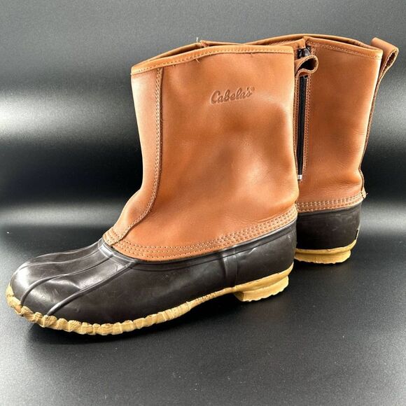 Cabela\'s Duck Boots Steel Shank Unisex Sz12 Tan& Brown Slip Resistant, Insulated main image 6